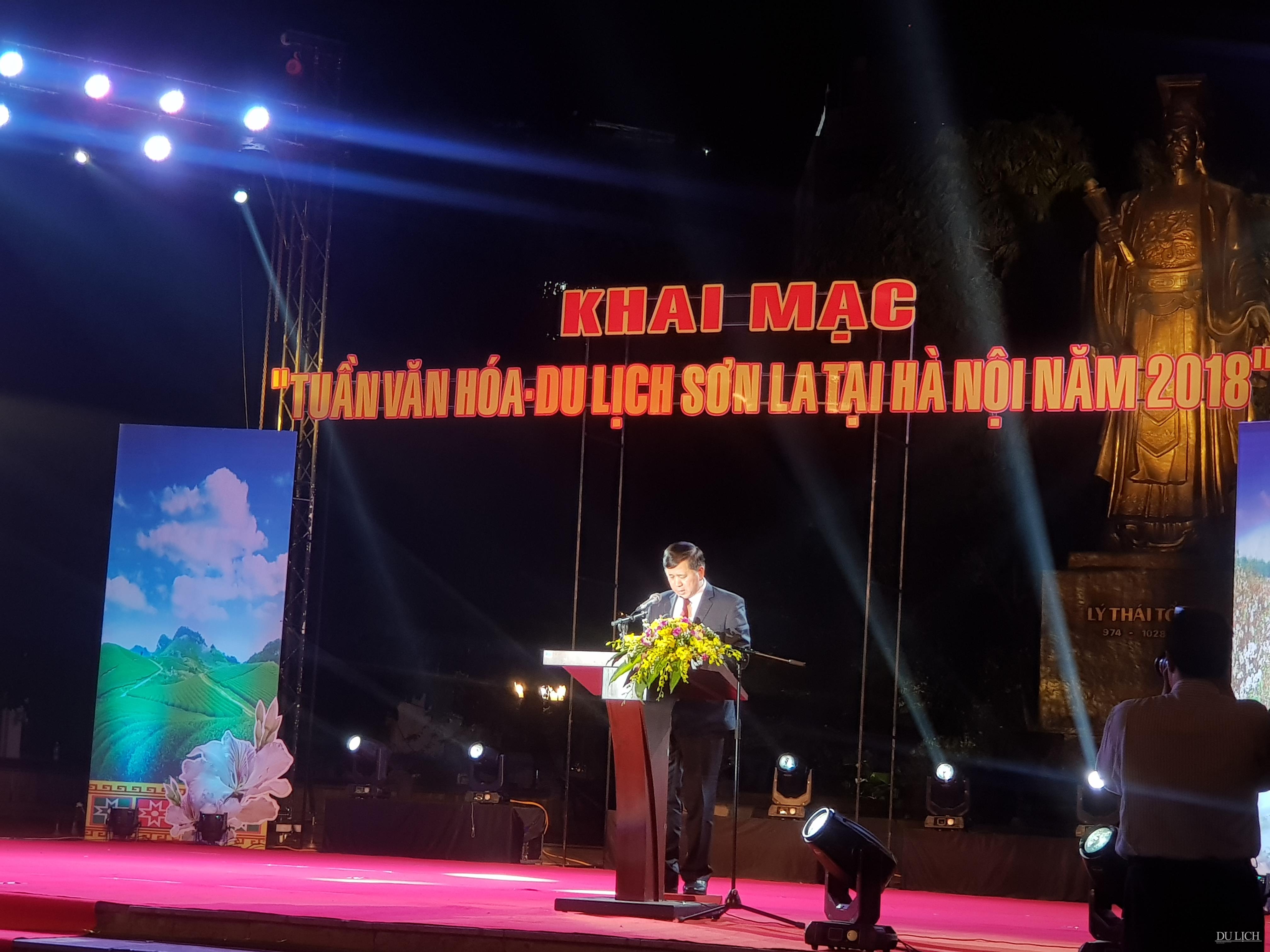 Ông Cầm Ngọc Minh - Chủ tịch Ủy ban Nhân dân tỉnh Sơn La phát biểu khai mạc